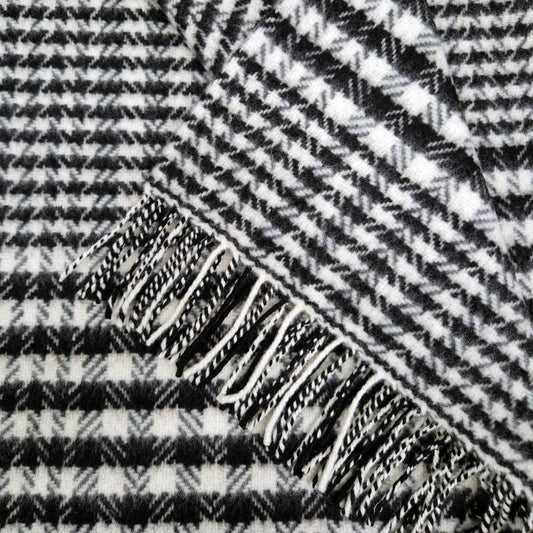 Black & White Glen Check Cashmere Throw