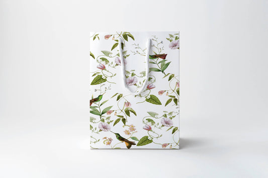 White Chinoiserie Bird Gift Bag