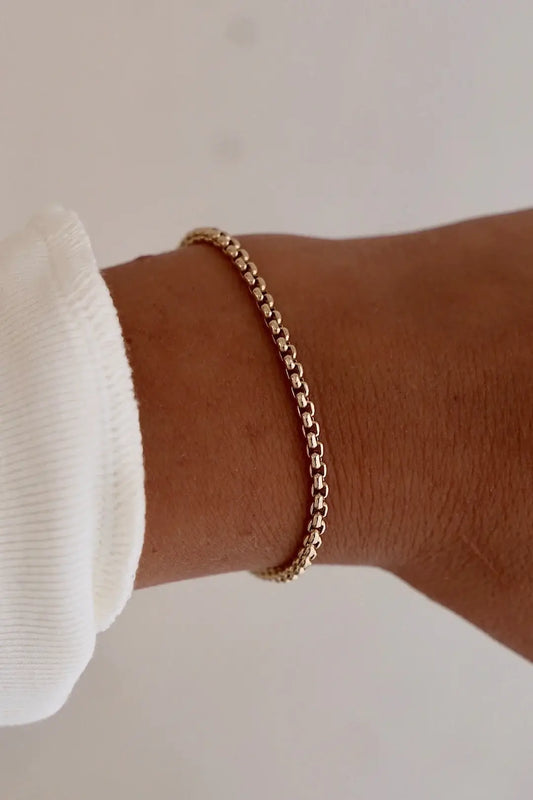 Holland Gold Box Chain Bracelet