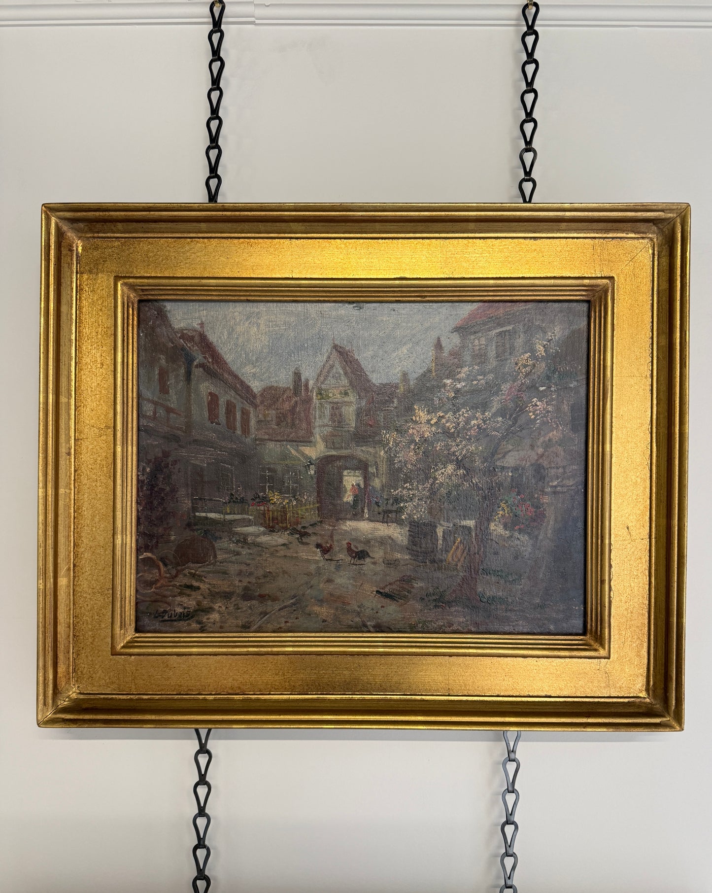 Oil Painting: Courtyard Chickens