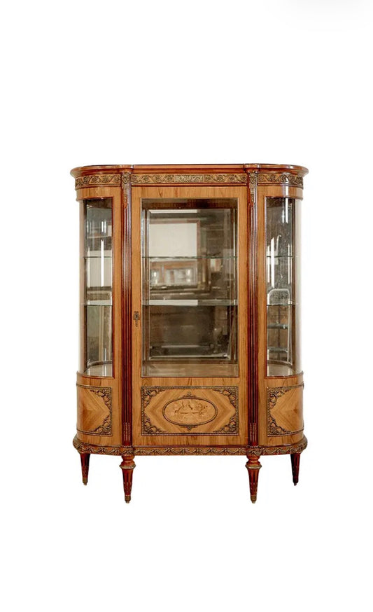French Curved Front China Cabinet
