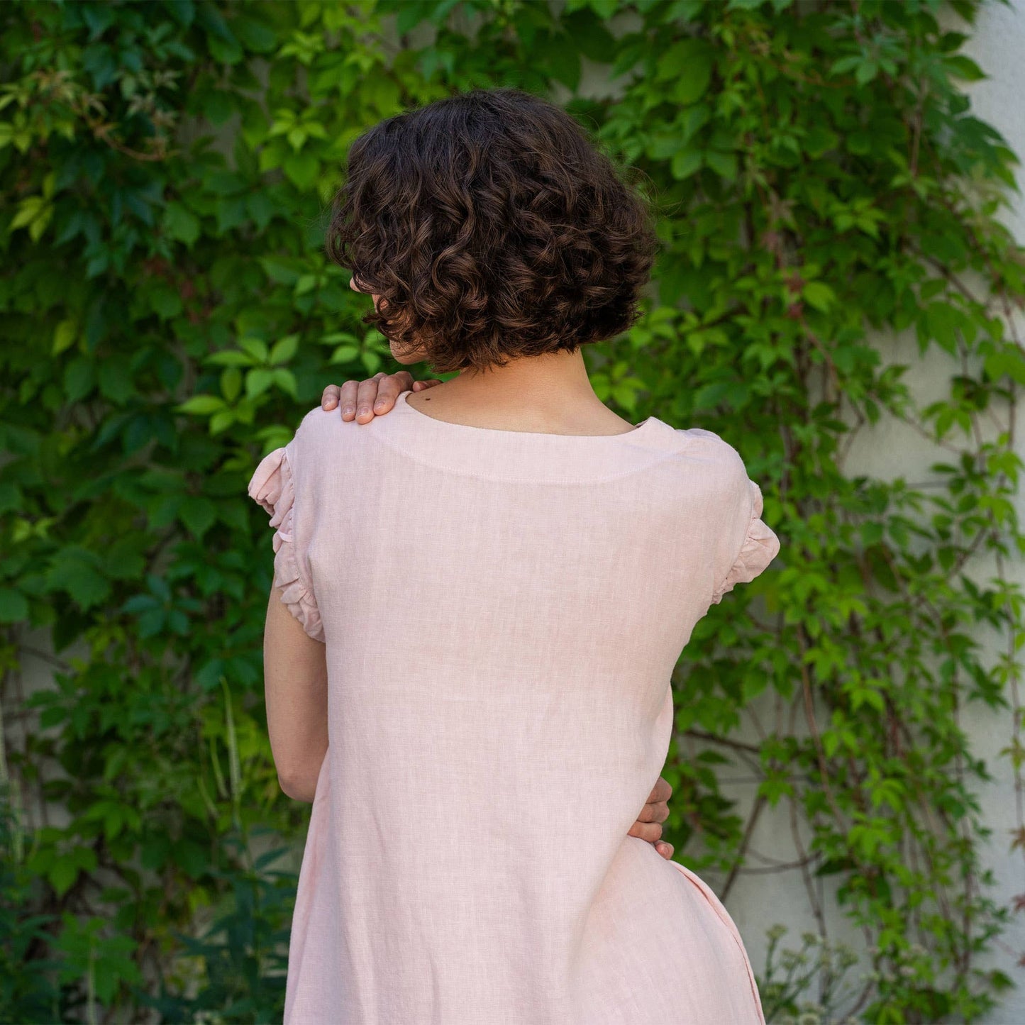 Linen Ruffle Victoria Dress