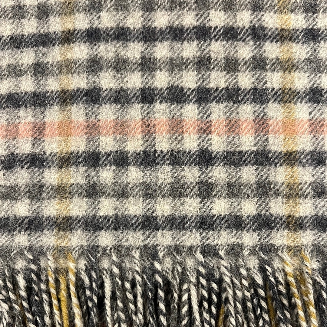 St Abbs Grey Check Wool Throw