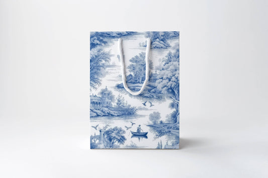 Blue Toile Gift Bag