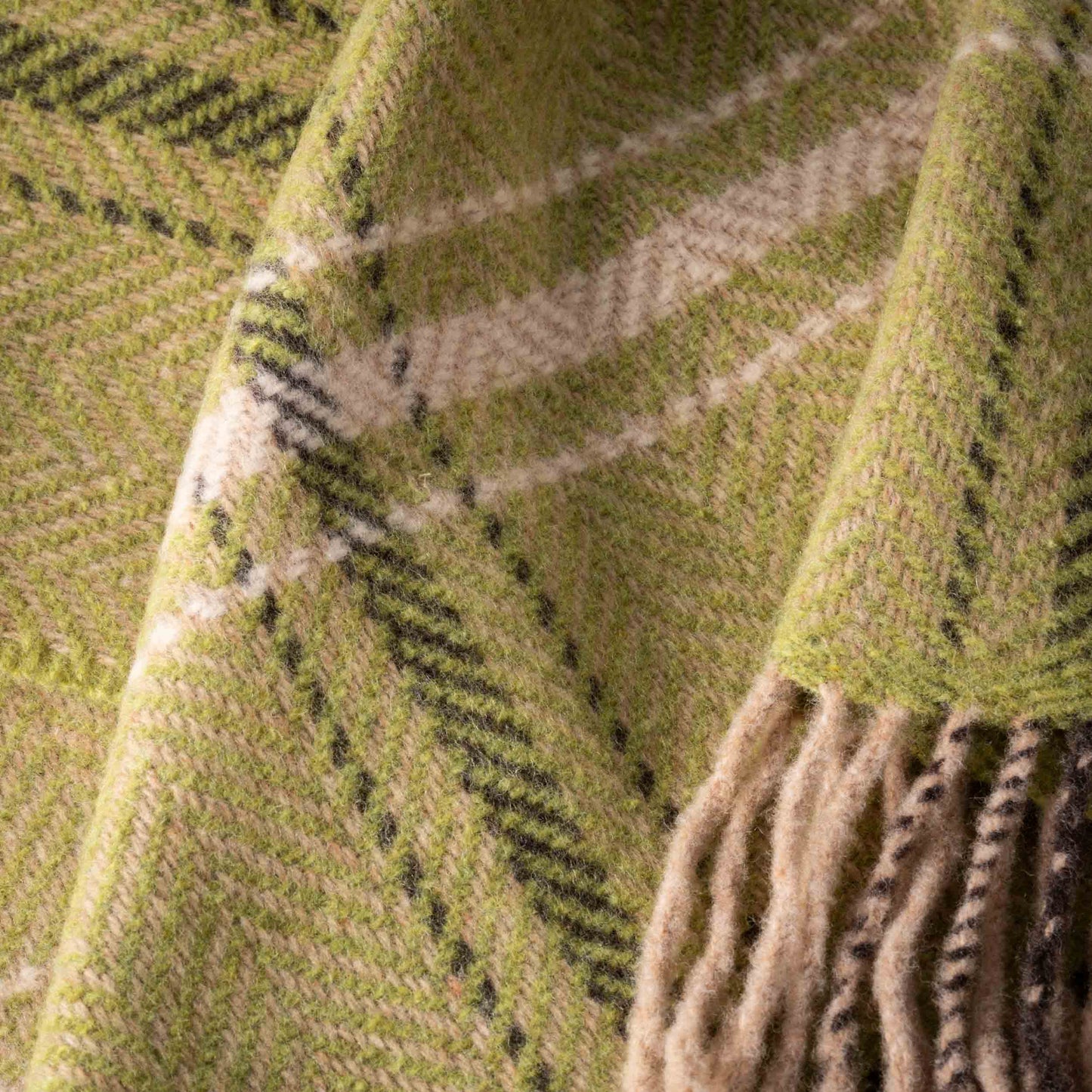 Green Overcheck Cashmere Throw