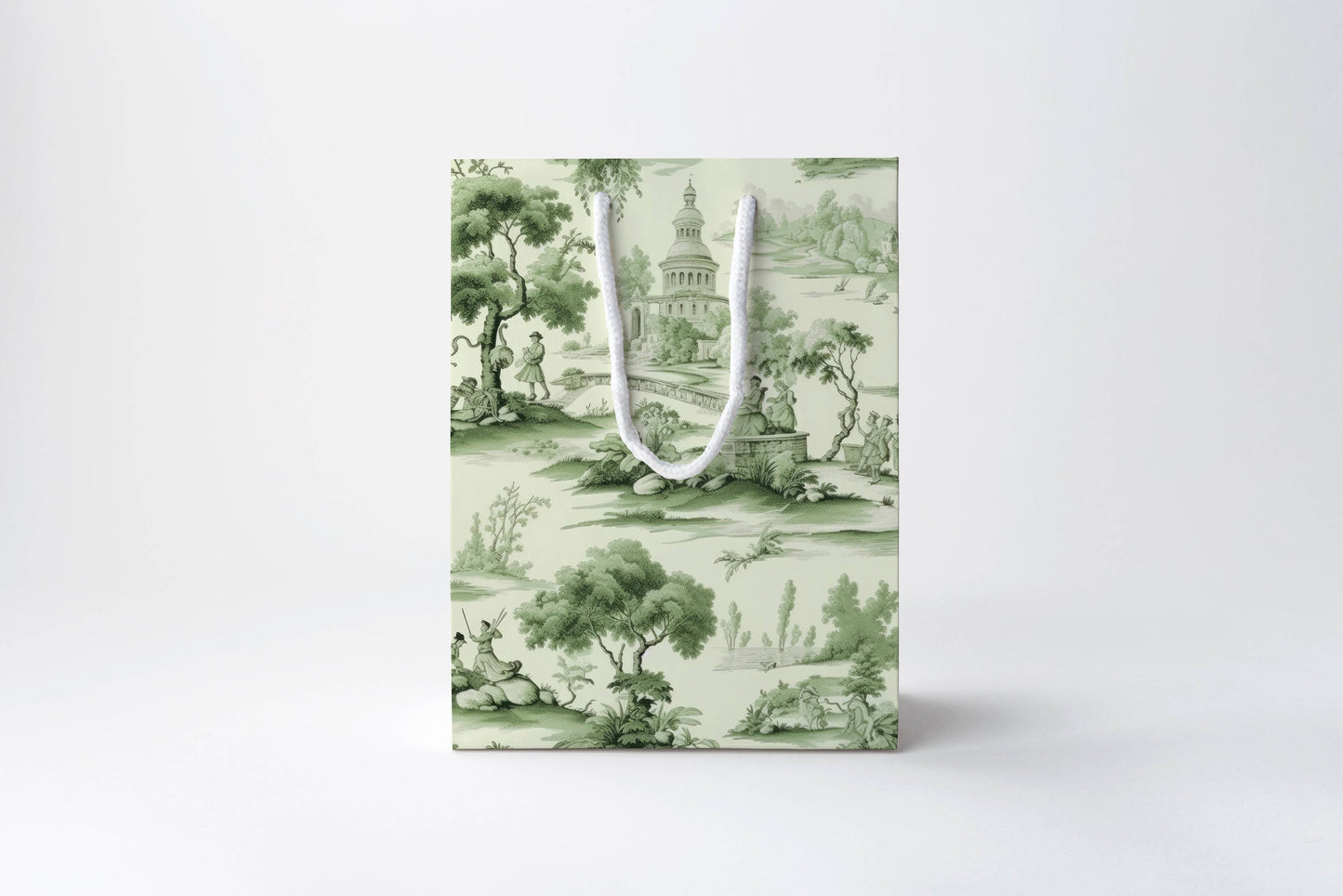 Green Toile Gift Bag