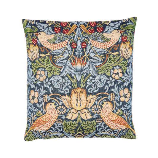 Strawberry Thief Blue Woven Cushion - 30x30cm (12"x12")