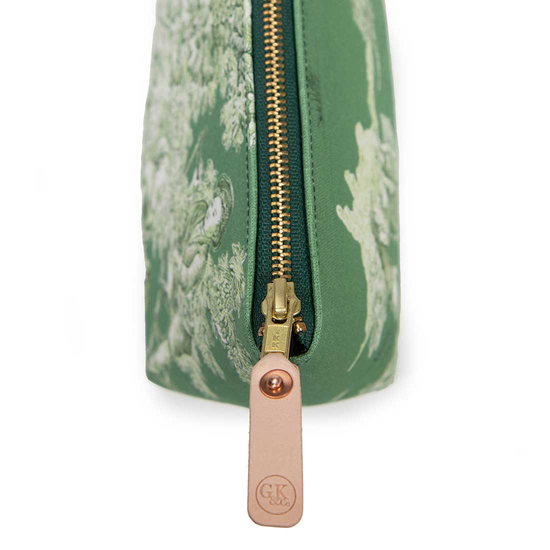 Vintage Emerald Toile Travel Clutch