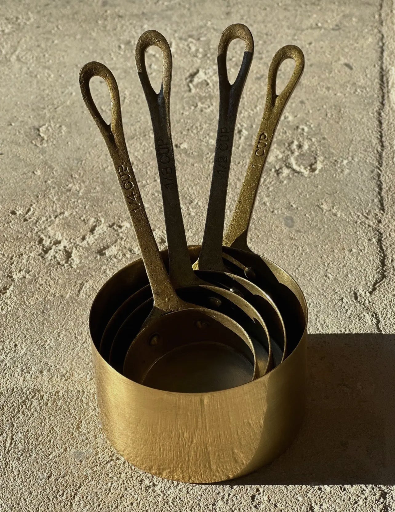 Artisan Brass or Copper Measuring Cups