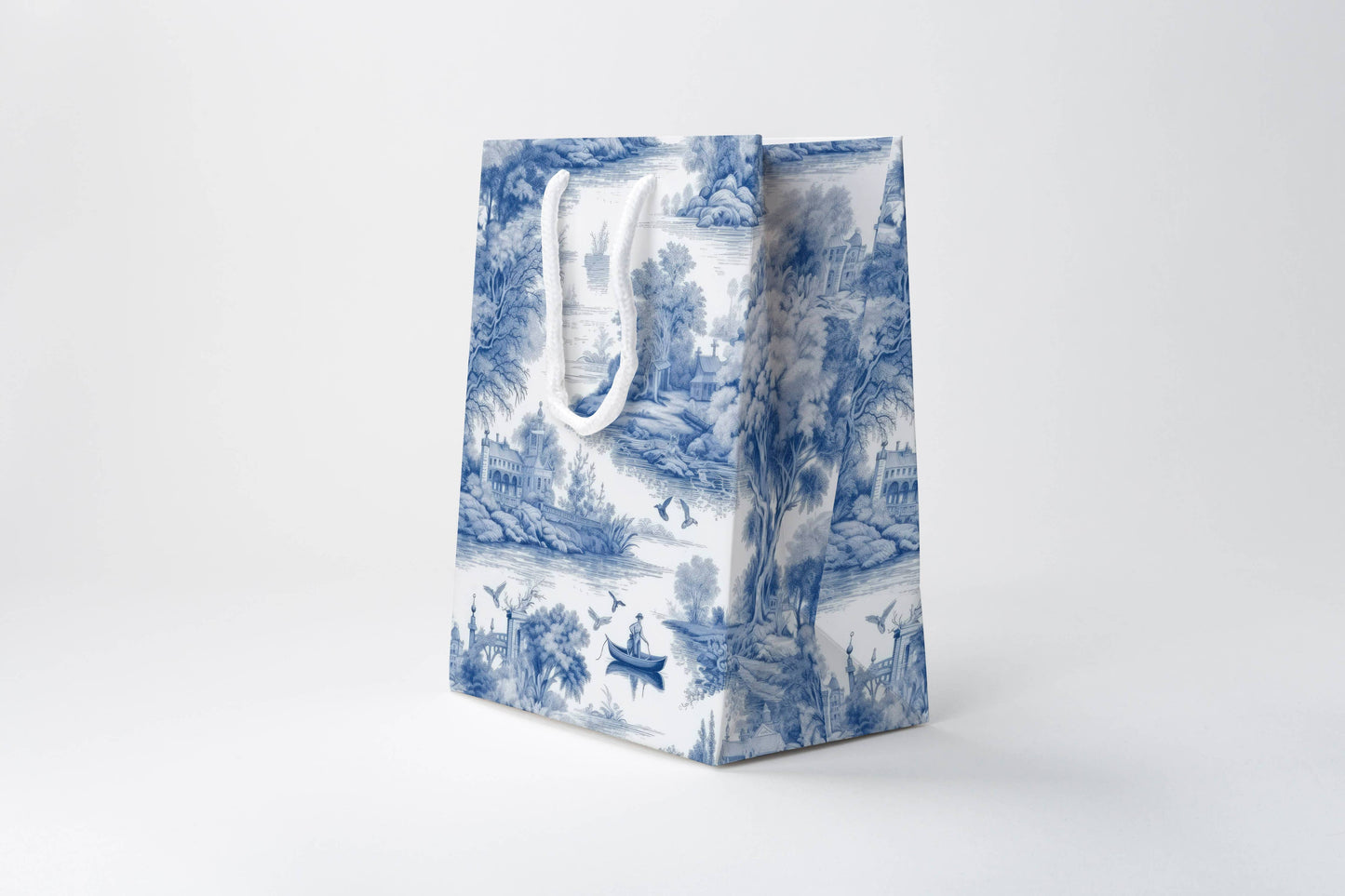 Blue Toile Gift Bag