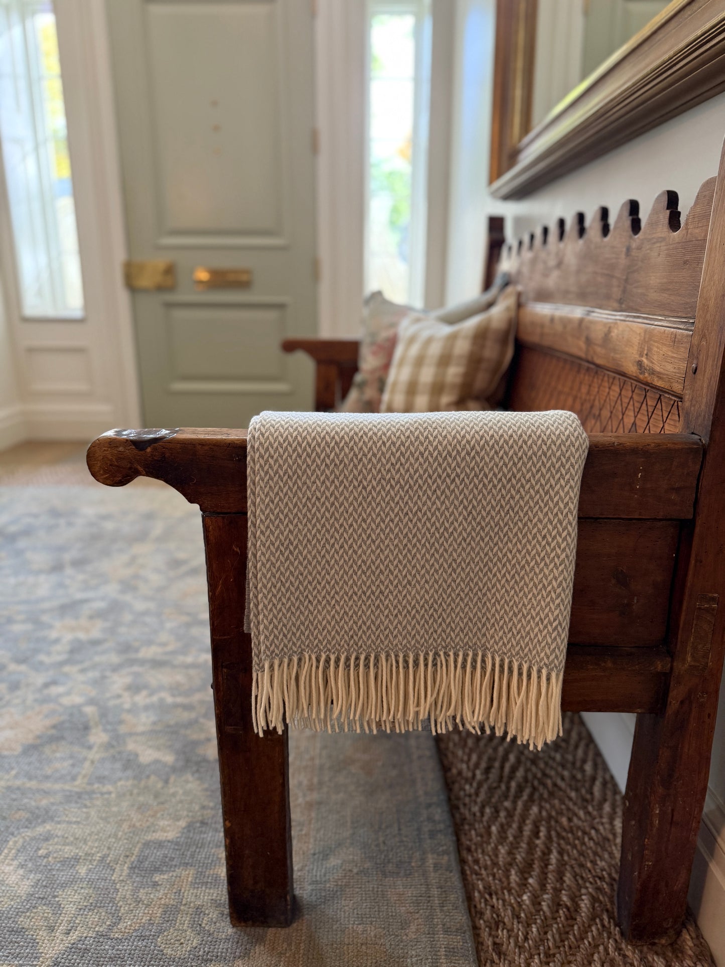 Cloud Herringbone Wool Throw