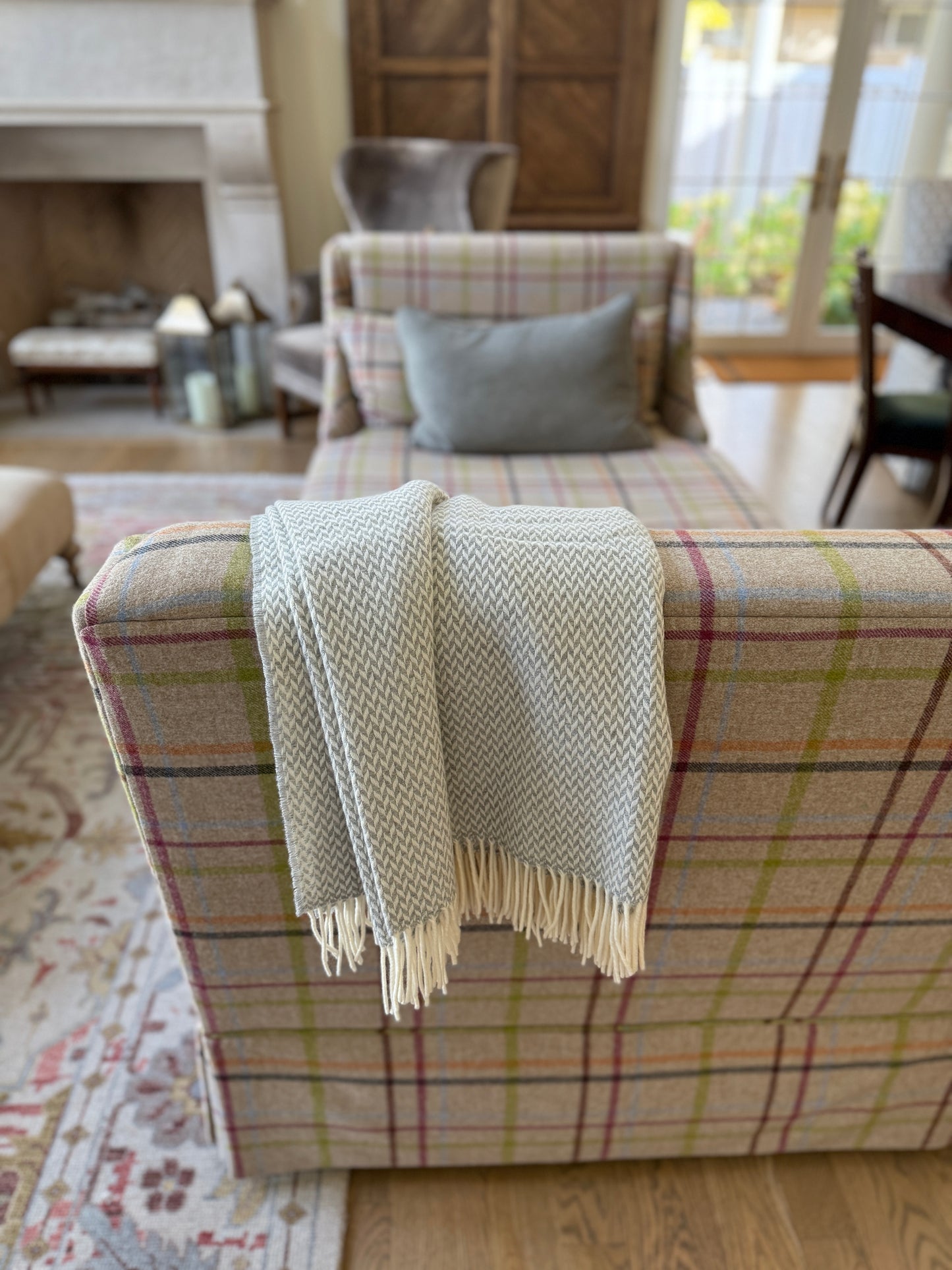 Cloud Herringbone Wool Throw