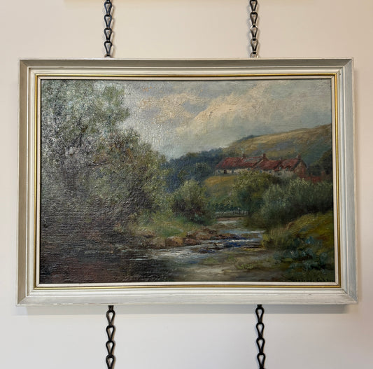 Cottage Row Oil Painting