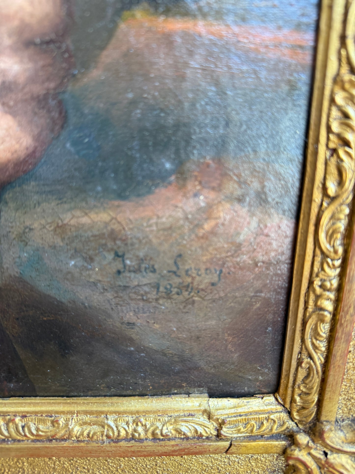 Oil Painting: Jean-Jacques Monanteuil “Two Poor Lost Little Girls”