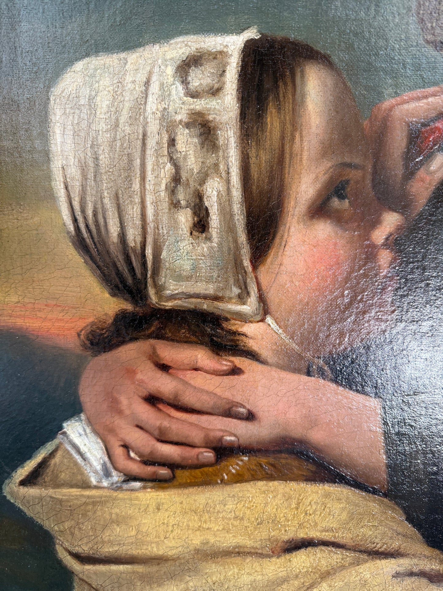 Oil Painting: Jean-Jacques Monanteuil “Two Poor Lost Little Girls”