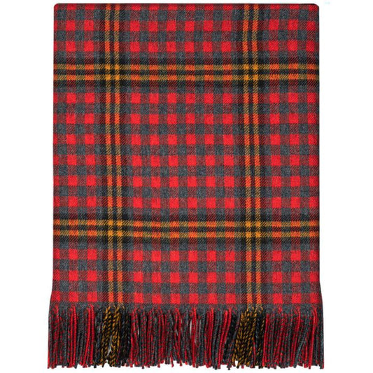 Red Rose Tartan Wool Throw