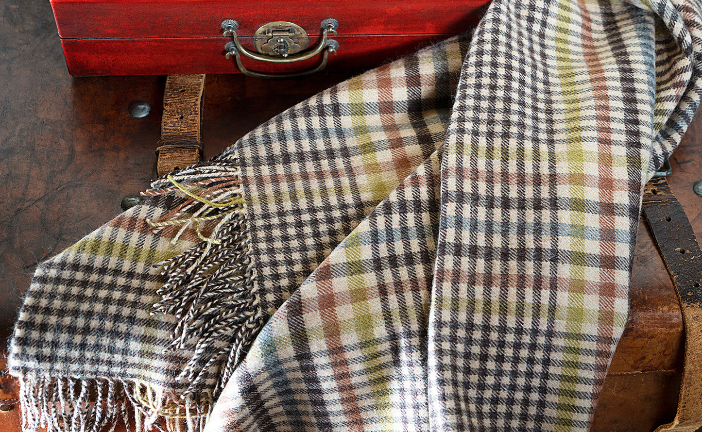 Antique Glen Check Wool Throw