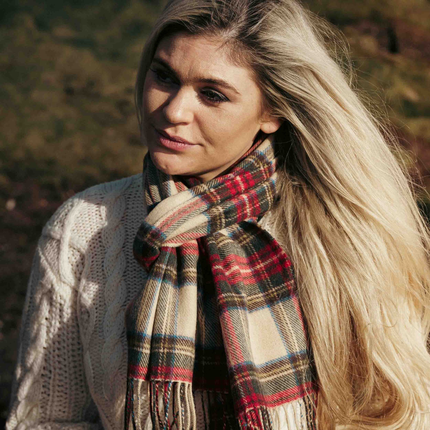Antique Stewart Tartan Lambswool Scarf