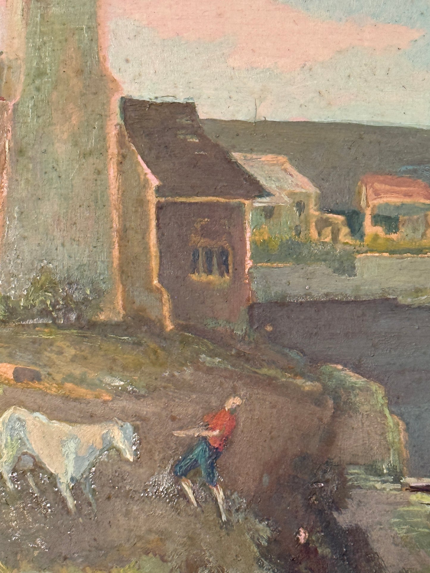 The Reluctant Cow Oil Painting