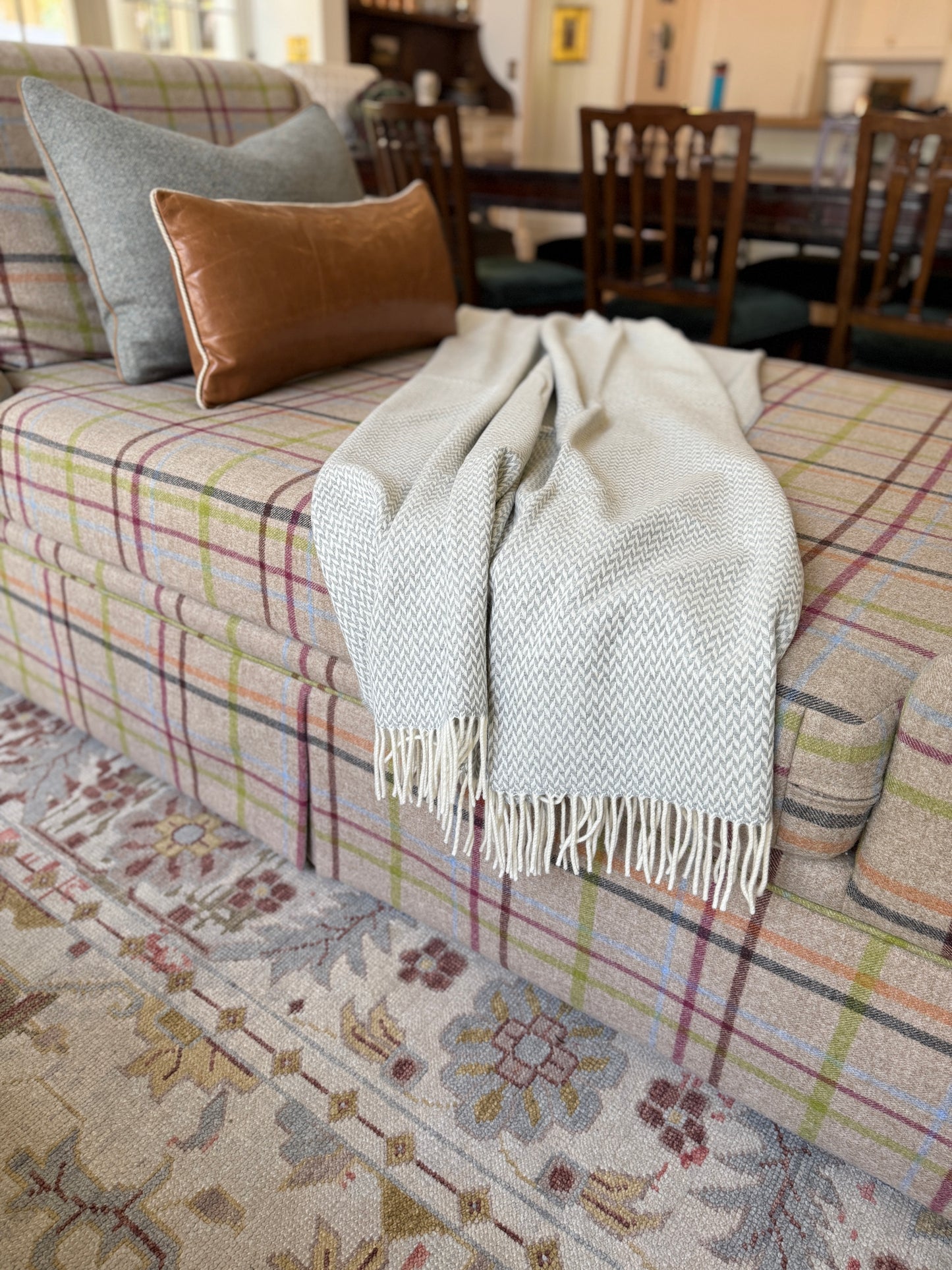 Cloud Herringbone Wool Throw