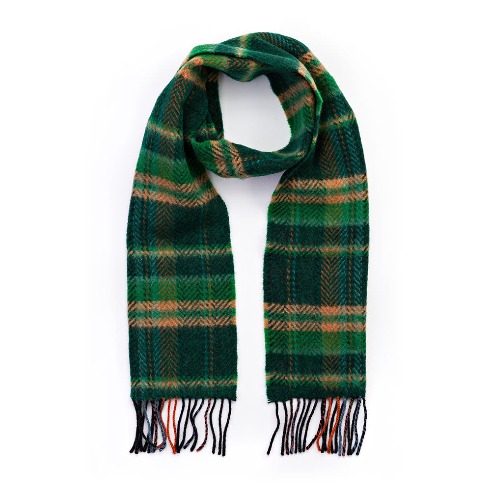 Green Check Cashmere Scarf