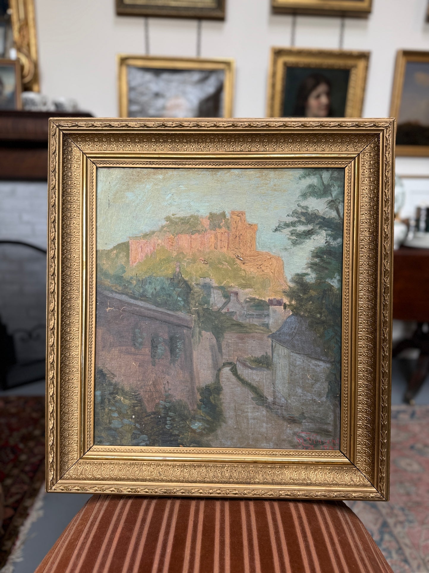 Oil Painting of French Castle