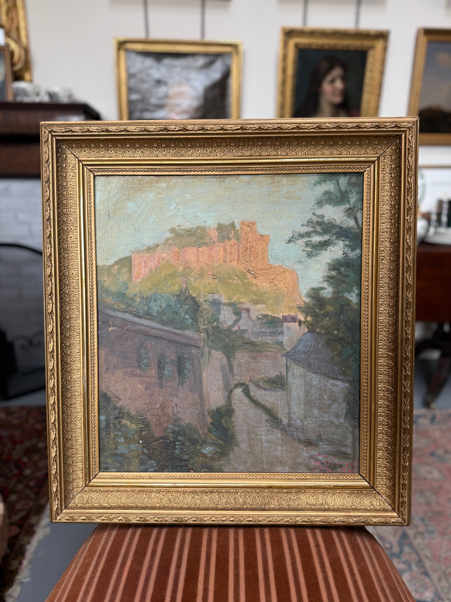 Oil Painting of French Castle