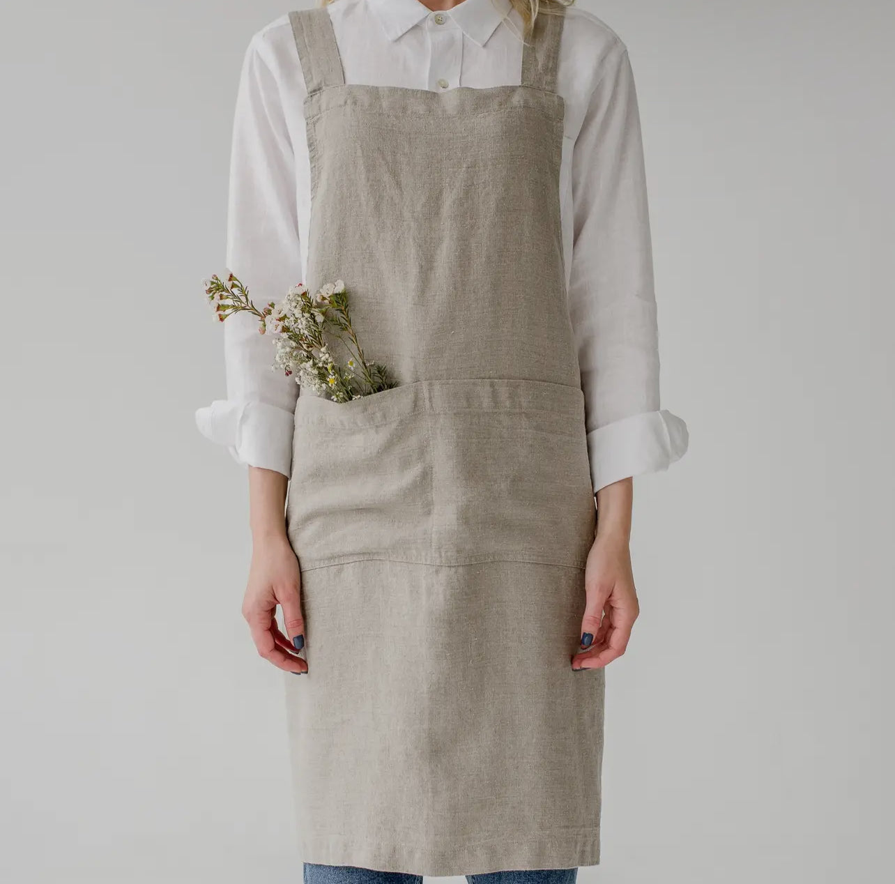 Linen Crossback Apron