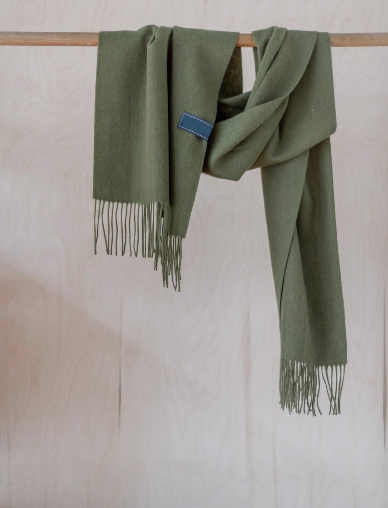 Olive Lambswool Scarf