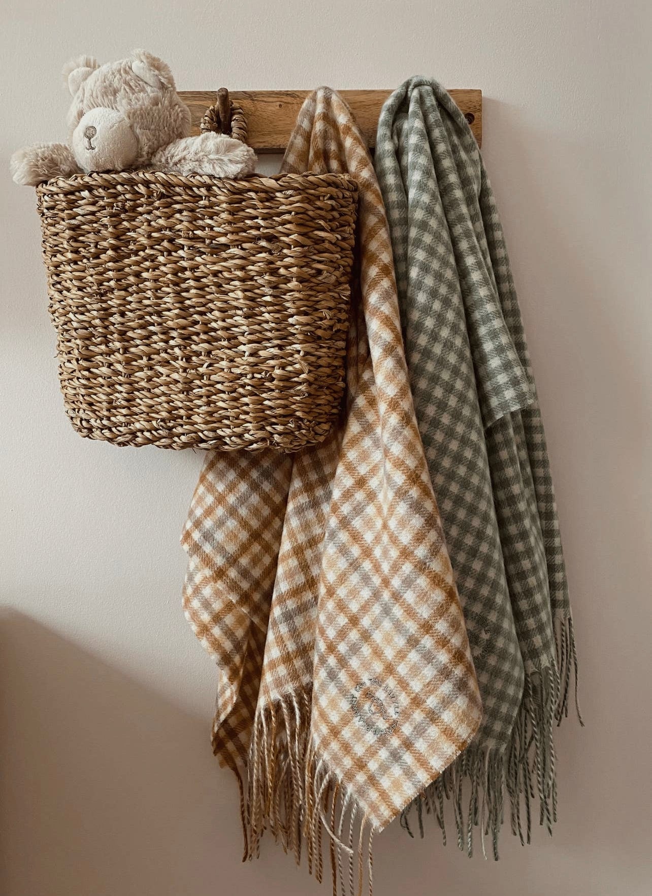 Baby Blanket: Sage Nursery Gingham