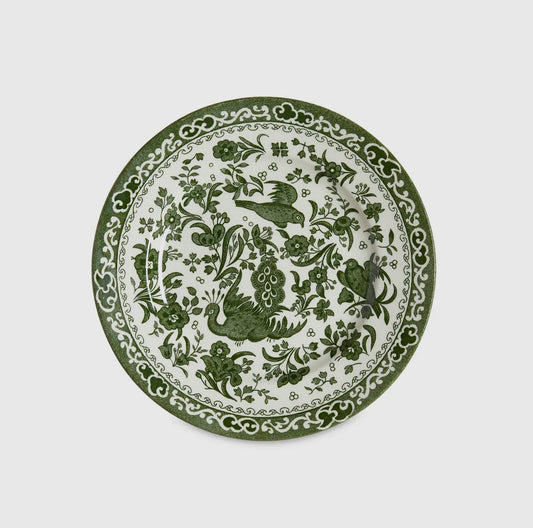 Green Peacock Plates: Various Sizes