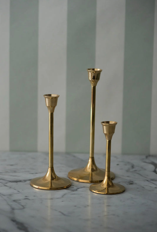 Brass Candlesticks: Polished Finish