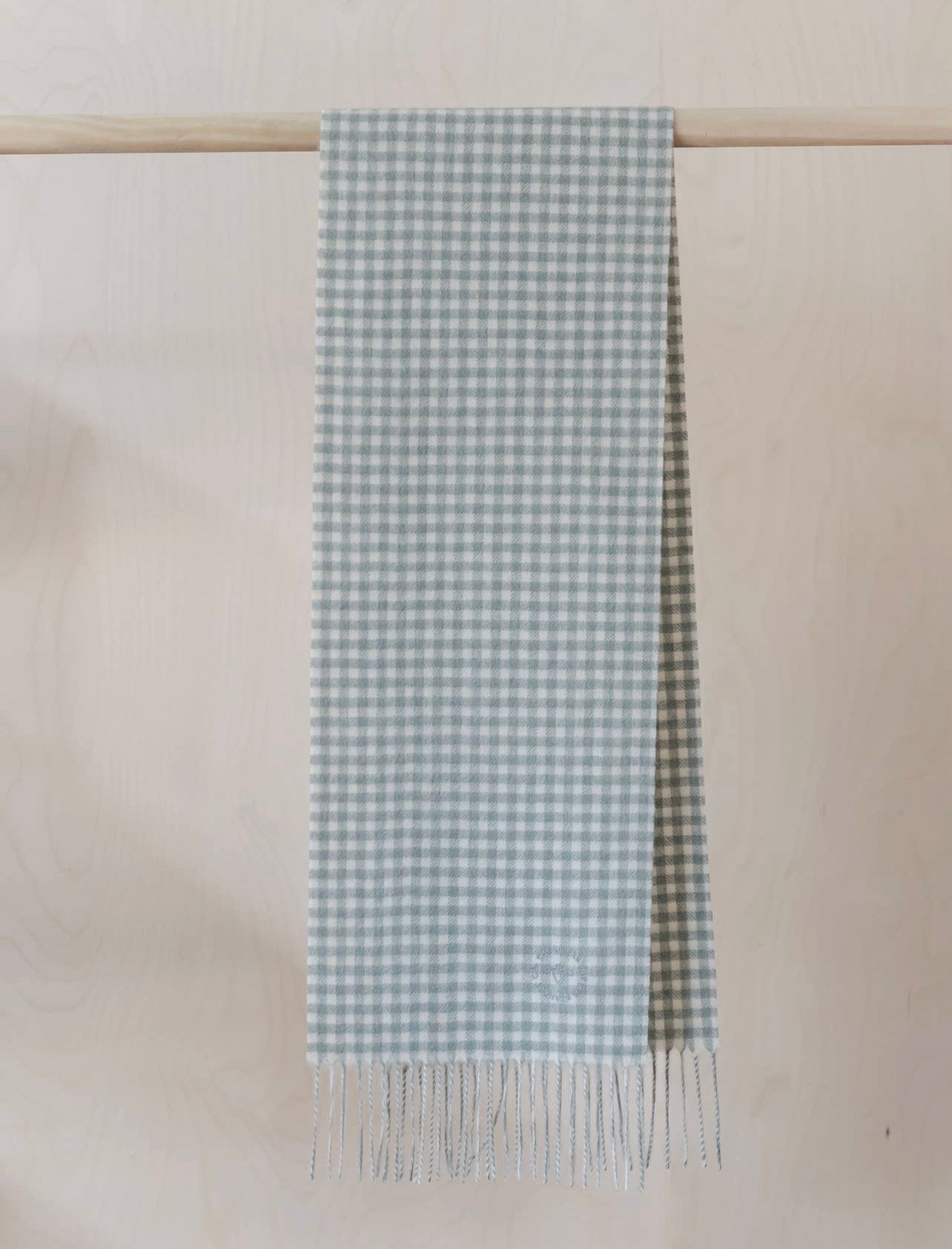 Kids Sage Gingham Scarf