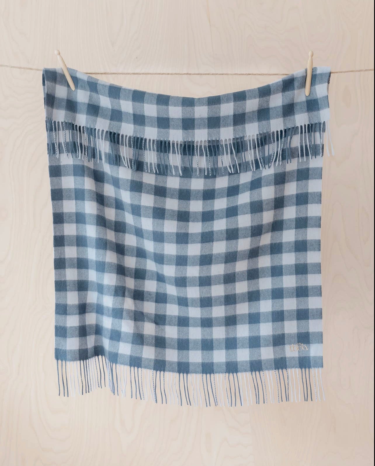 Baby Blanket: Slate Blue Gingham