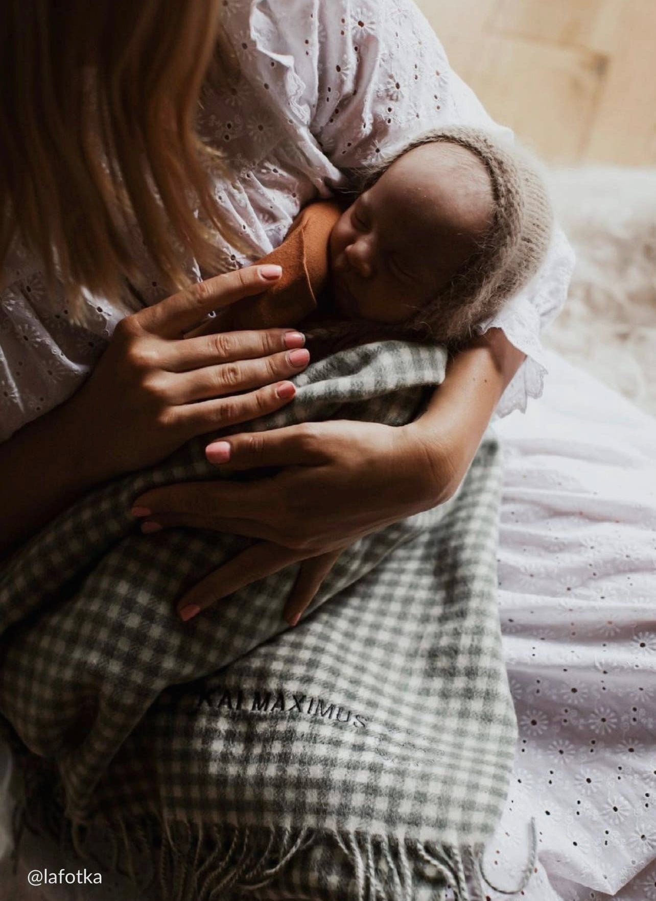 Baby Blanket: Sage Nursery Gingham