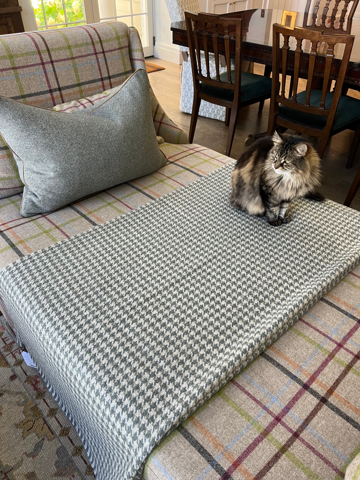 Houndstooth Moss Wool Throw