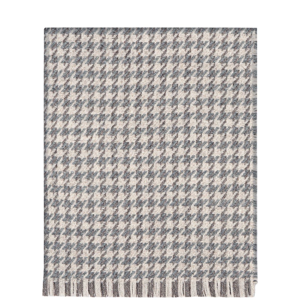 Houndstooth Mist Wool Throw