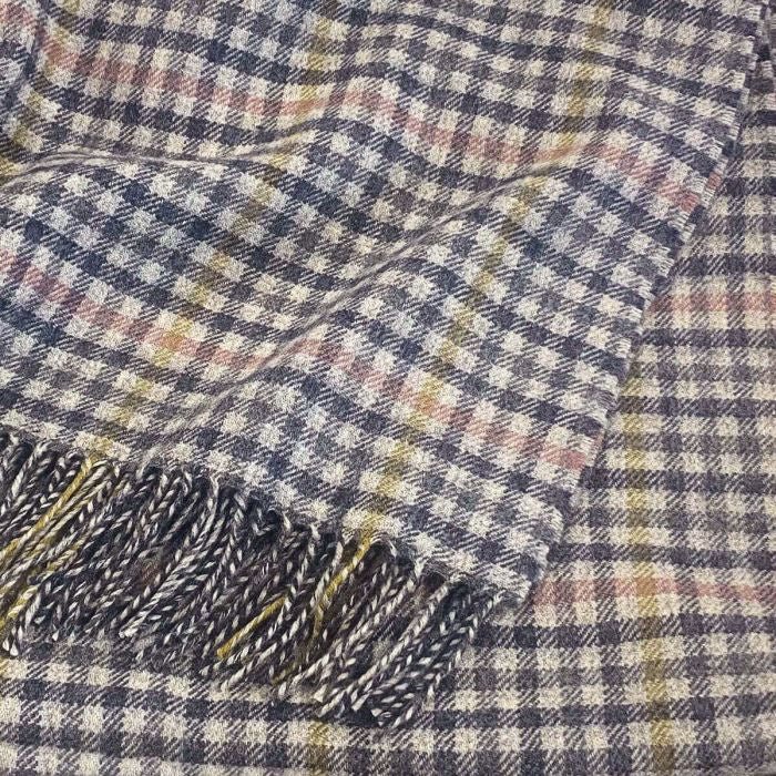 St Abbs Grey Check Wool Throw