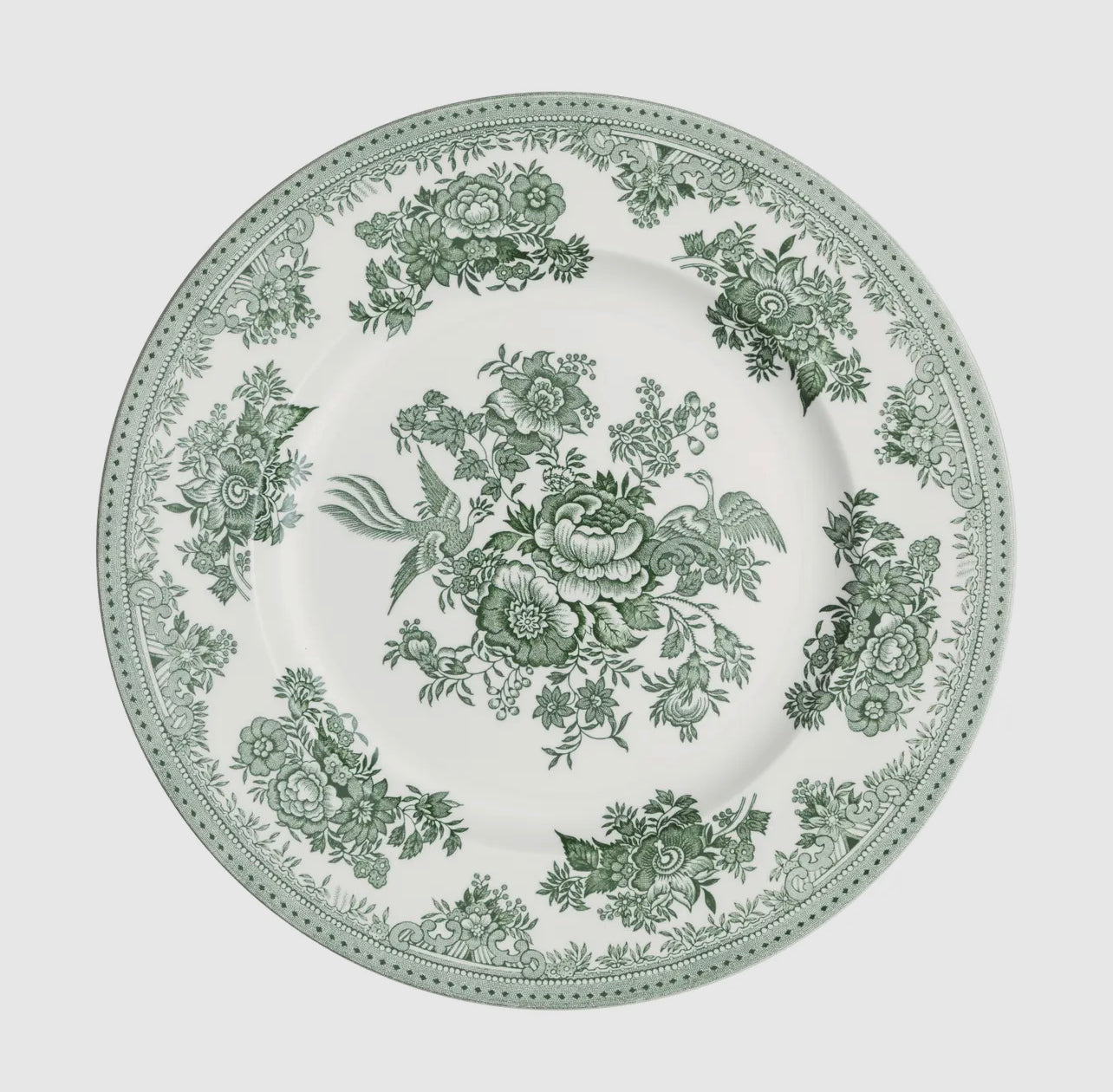 Green British Plates: Various Sizes