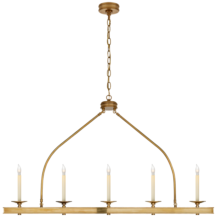 Brass Linear Dining Chandelier