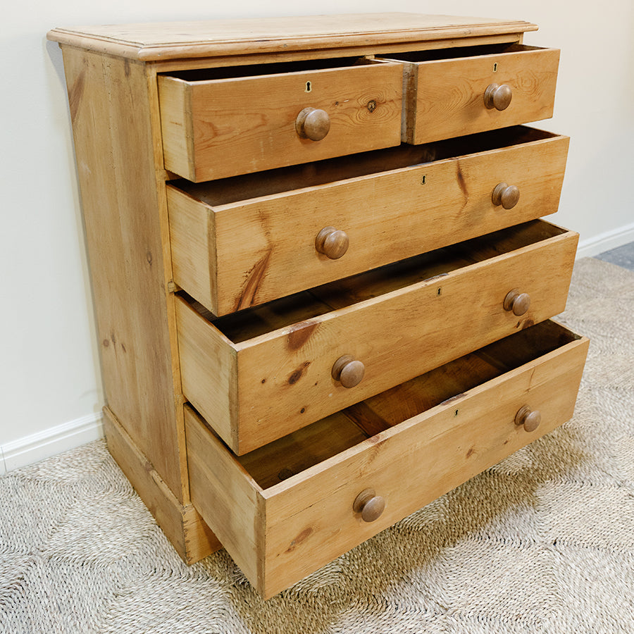 Two Over Three Victorian Pine Chest
