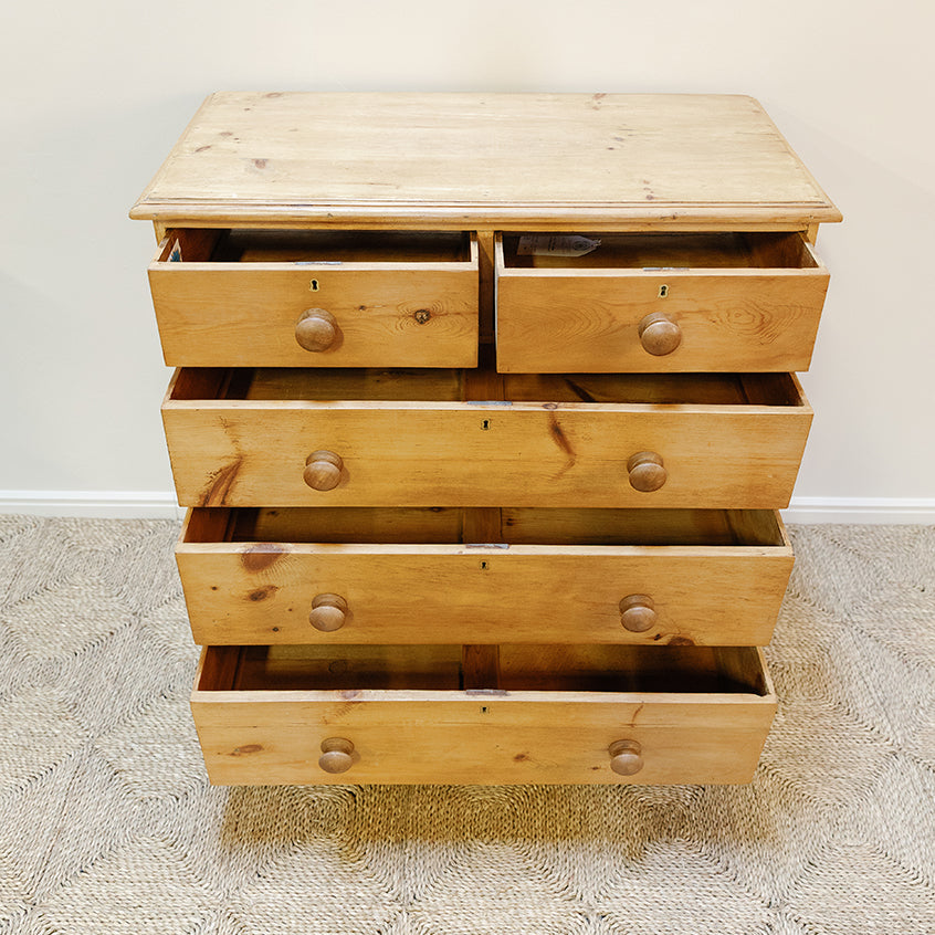 Two Over Three Victorian Pine Chest