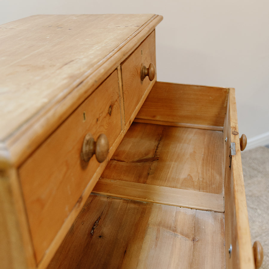 Two Over Three Victorian Pine Chest