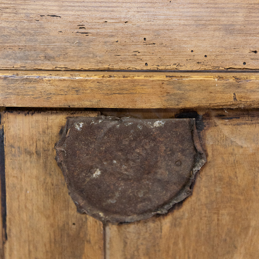 French Style Pine Kitchen Cupboard with Glass Doors