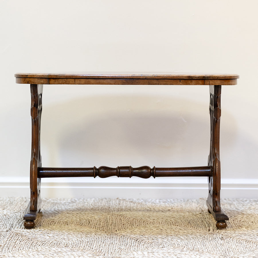 Victorian Small Burr Walnut Sofa Table