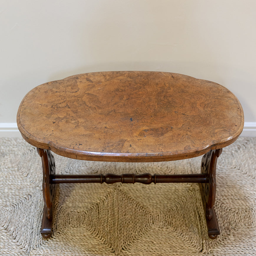 Victorian Small Burr Walnut Sofa Table
