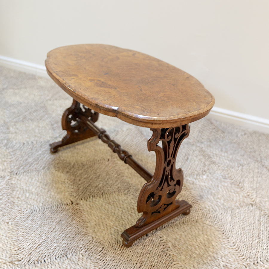 Victorian Small Burr Walnut Sofa Table