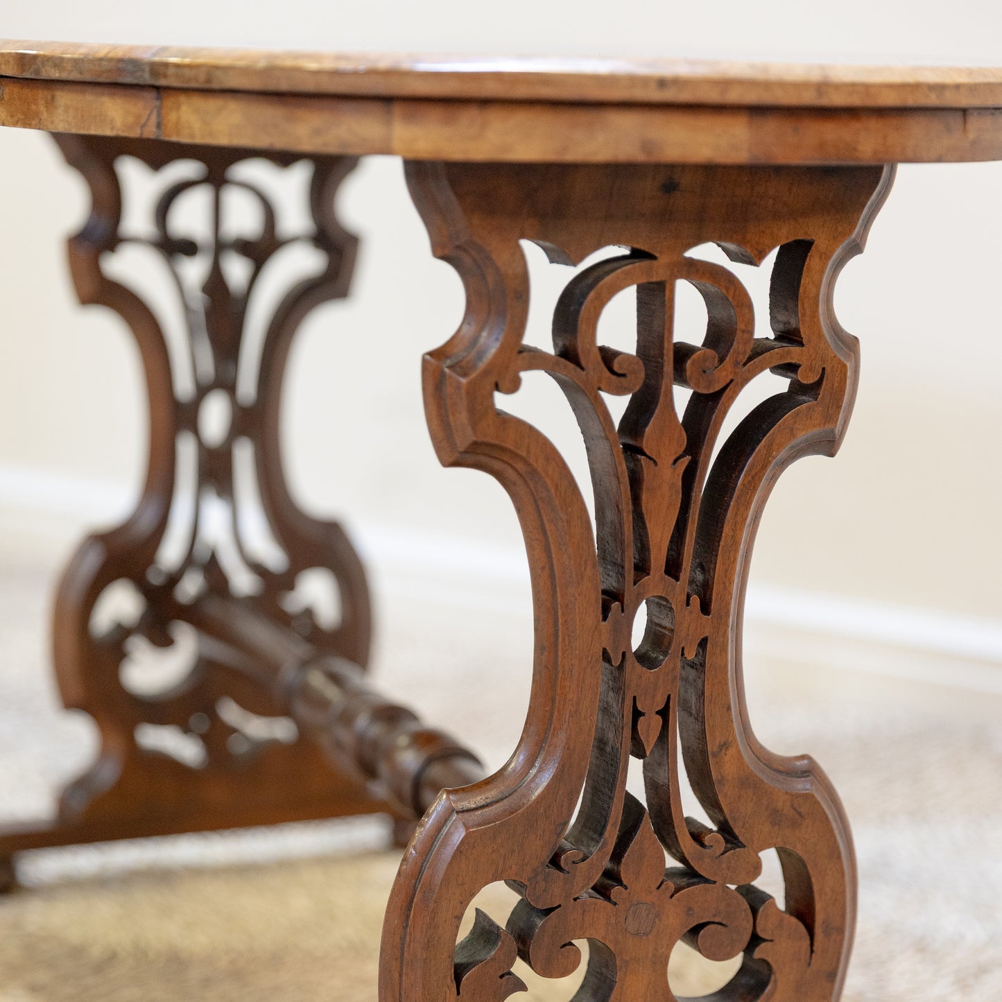 Victorian Small Burr Walnut Sofa Table