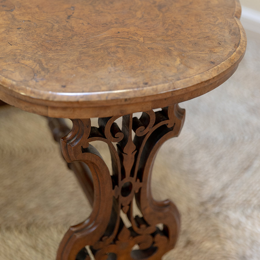 Victorian Small Burr Walnut Sofa Table