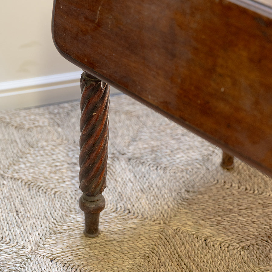 Casual Pembroke Table with Drop Leafs, Roped Legs and Drawer